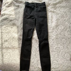 Abercrombie black ripped jeans